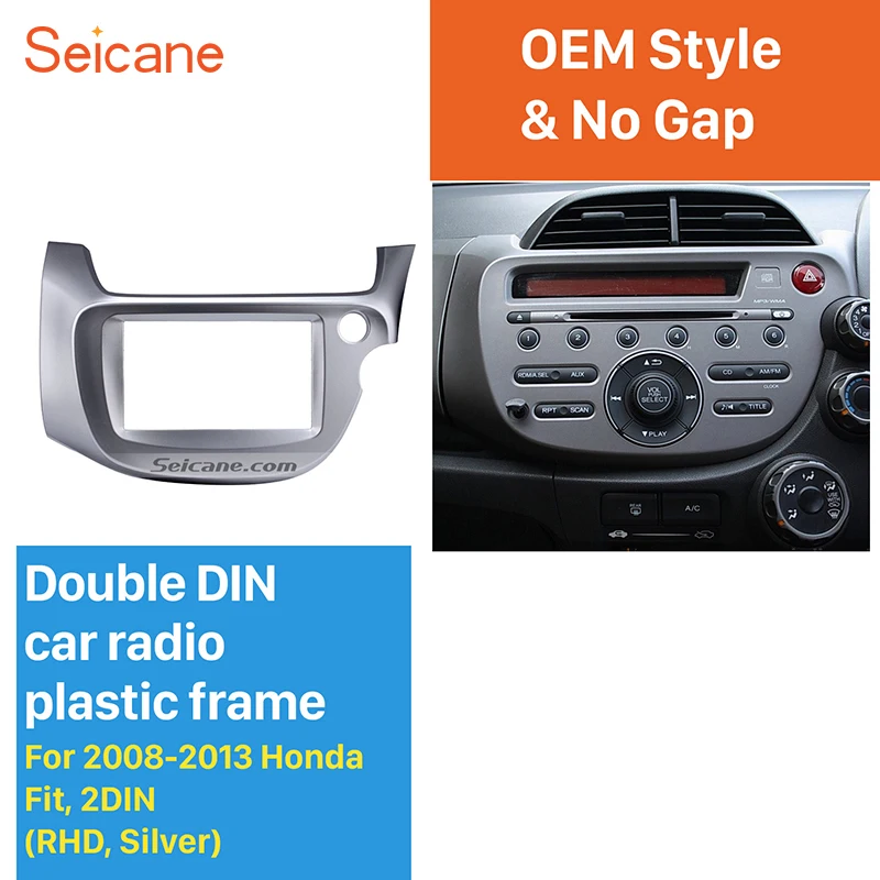 Seicane серебристый 2 Din автомобильный радиоприемник для 2008 2009 2010 2011 2012 2013 Honda Fit RHD