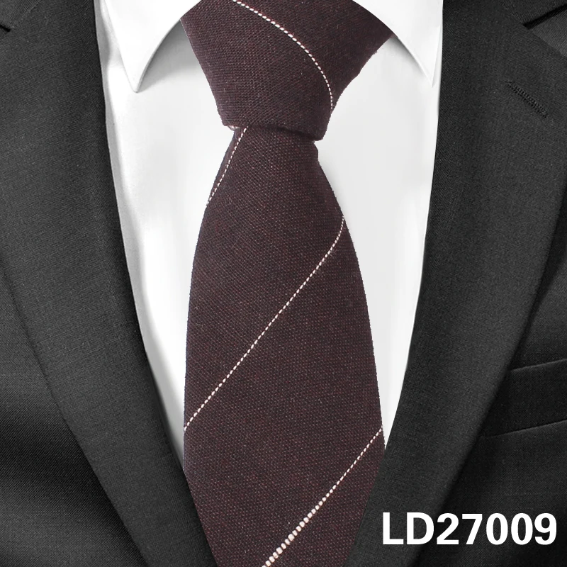 LD27009 Модные джинсы галстуки для мужчин 6 см узкие джинсовые хлопковые Галстуки повседневные однотонные Галстуки клетчатые Узкие галстуки для деловых костюмов - Цвет: LD27009