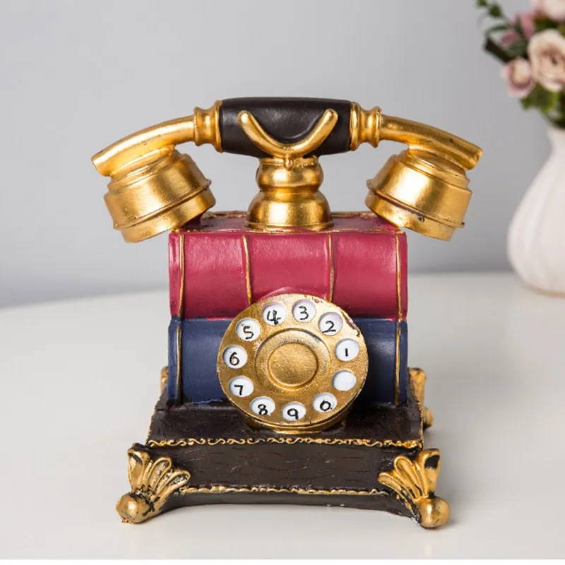 Ретро Европа смолы Винтаж Zakka телефон классический простой Декор домашний декор