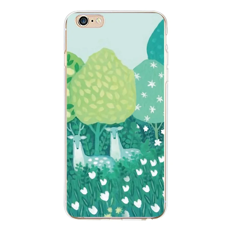 Soft Silicone TPU Phone Case For iPhone 4/4s 5 5s 6 6plus 7 8plus x fish Horse Scenery Simple Free Shipping | Мобильные телефоны и
