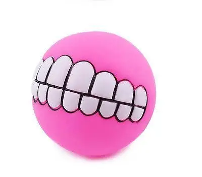 Pets Dog Puppy Cat Ball Teeth Style Toy Silicone Chew Sound Play Tool | Дом и сад