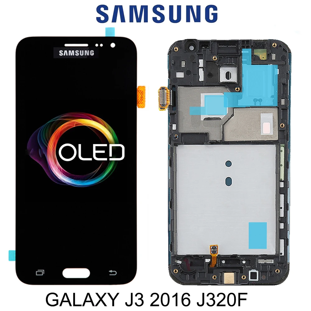 Сменный сенсорный ЖК экран AMOLED для Samsung Galaxy J3 2016 J320 J320F J320H J320M J320FN|Экраны мобильных