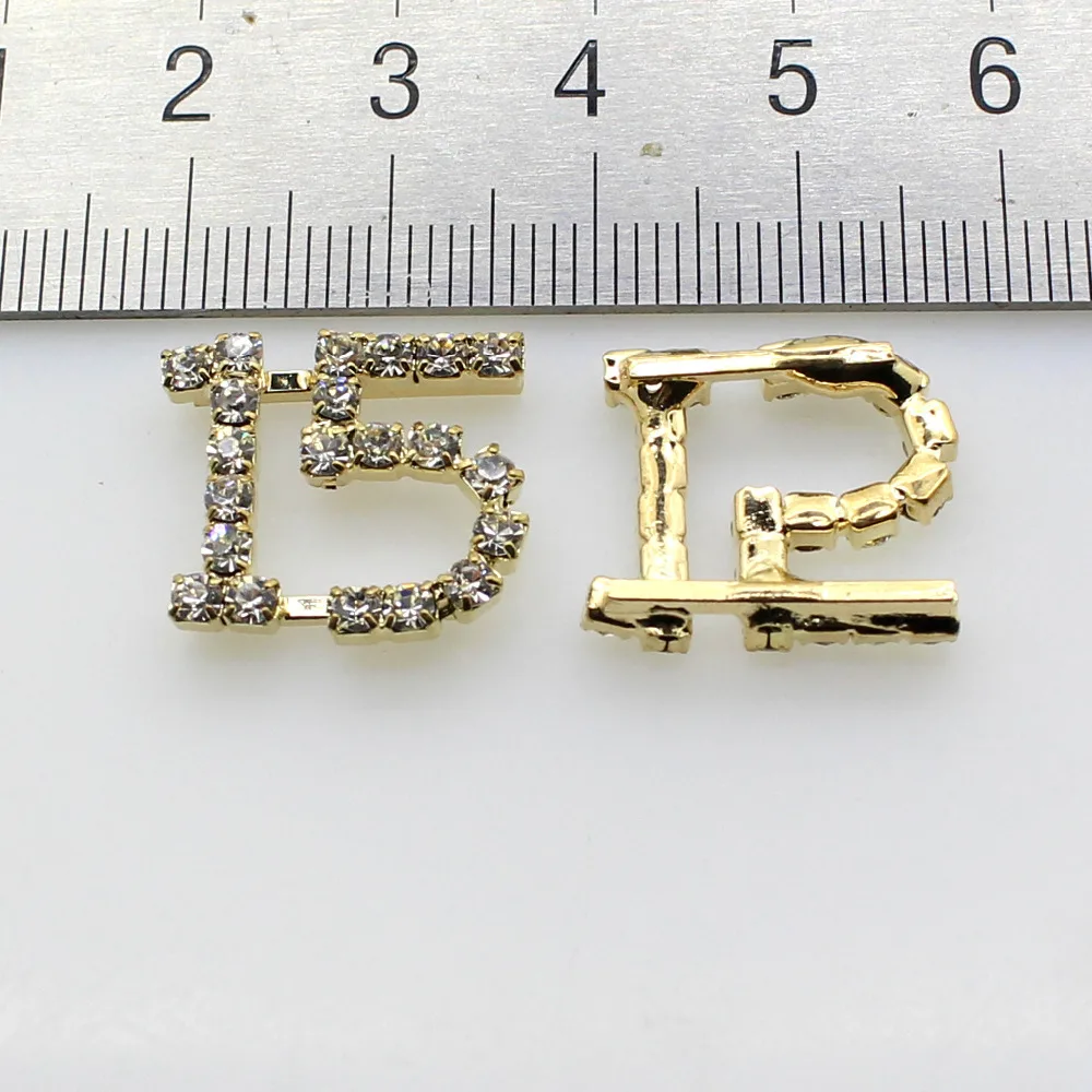 2017 New Fashion 10Pcs/Lot 15MM 15th Gold Rhinestone DIY Birthday party Accessories Invitation Card Decoration Wholesale Cake | Дом и сад