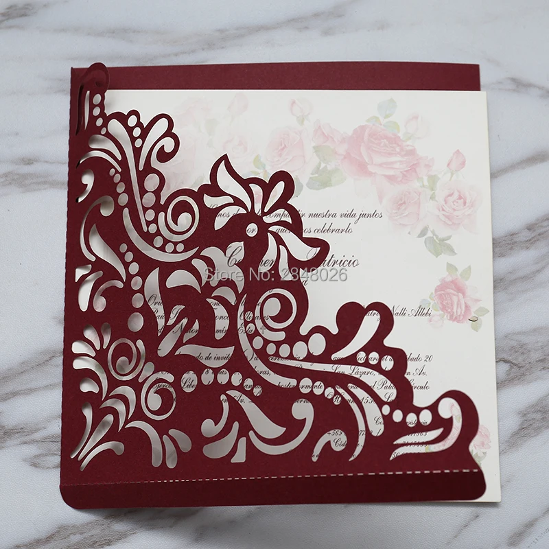 50 шт. карманные Свадебные фотообои с лазерной гравировкой|wedding cards|invitation wedding