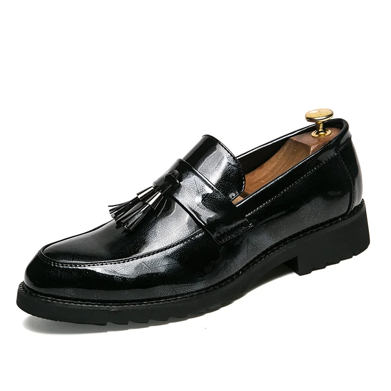 Fotwear Men's Slip-on construction loafers casual shoes leather upper with tassel detail Slim Round toe Cushioned insole | Обувь