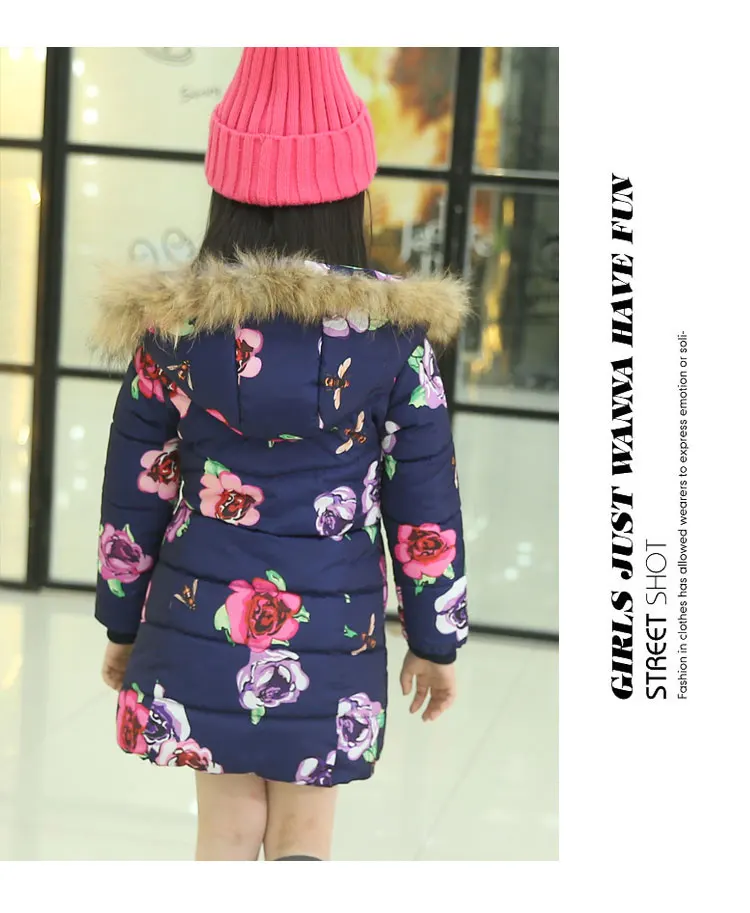 Горячая Распродажа 2018 модное зимнее пальто средней длины для девочек детская