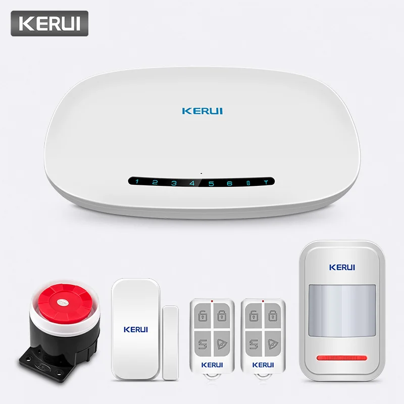 Kit 1 KERUI W19 беспроводной телефон приложение дистанционное управление сообщение Push автоматический набор домашней безопасности GSM сигнализация с ip-камерой Солнечная Сирена комплект - Цвет: Kit 1