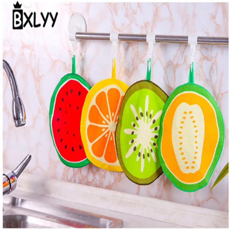 random 2pc BXLYY, новинка, можно повесить фруктовый узор, полотенце, абсорбент для кухни, тряпка, аксессуары для украшения дома, новогодние украшения, Рождество. 7z - Цвет: random 2pc