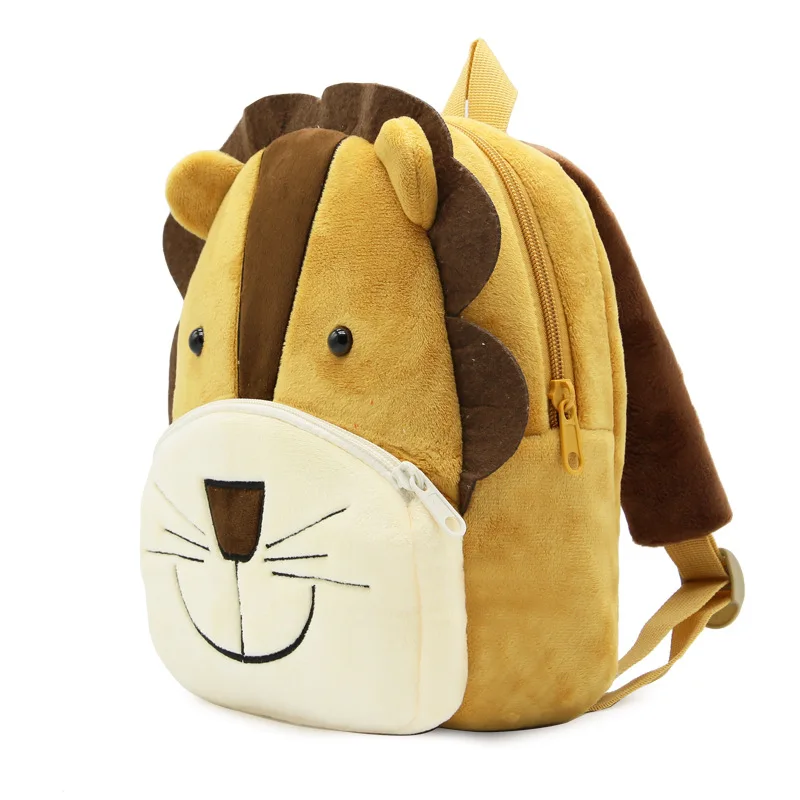

3D Cartoon Lion Backpack Boy School Children's Plush Backpack Baby Kindergarten Package Mochila Infantil Bag For 2-4 Years