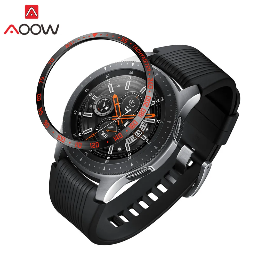 Black red Ободок кольцо стиль для samsung Galaxy Watch 46 мм клейкая крышка против царапин Нержавеющая сталь защита аксессуары для шестерни S3 - Цвет ремешка: Black red