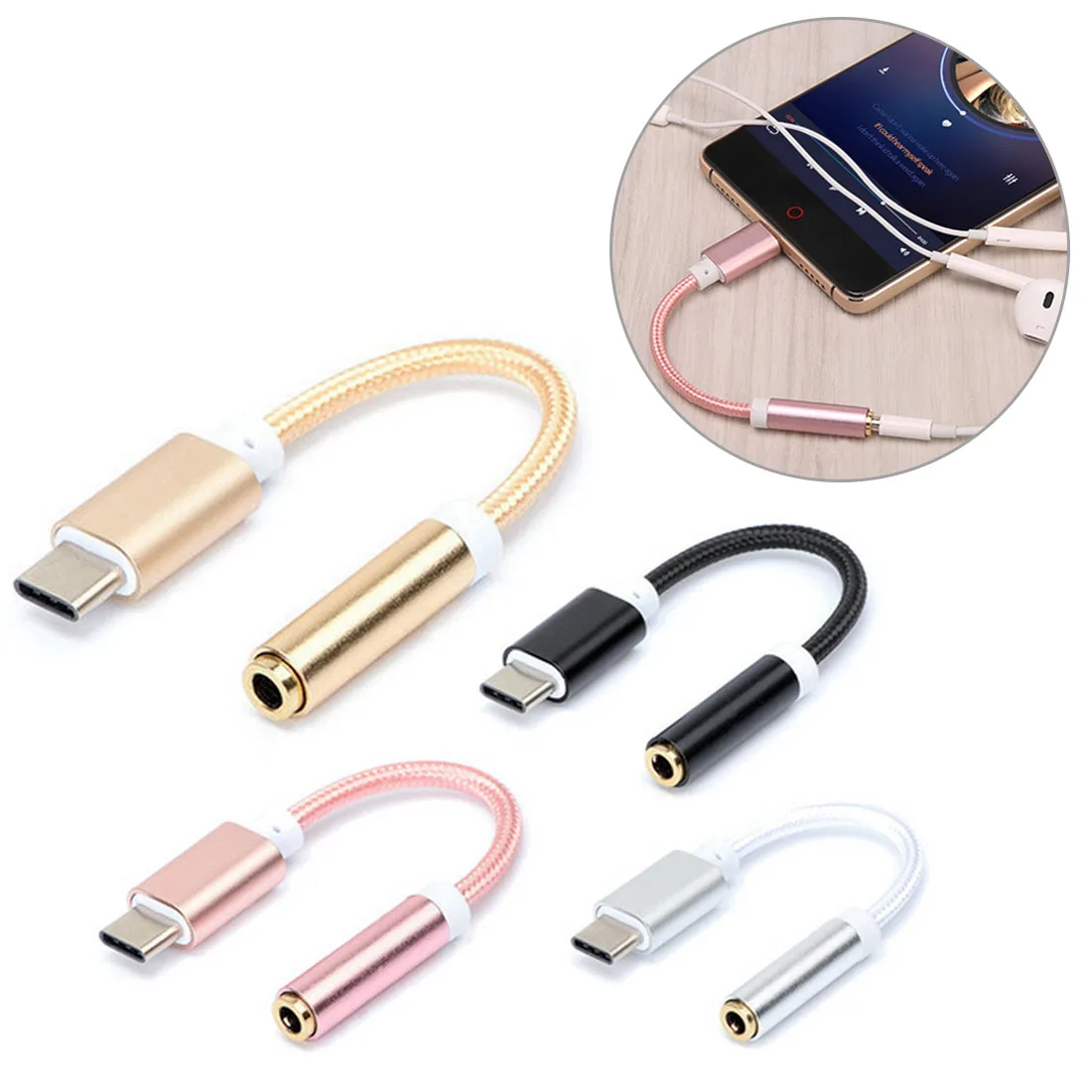 Адаптер centechia для наушников USB Type C-3 5 мм AUX аудио кабель конвертер xiaomi 6 Letv Le 2 |
