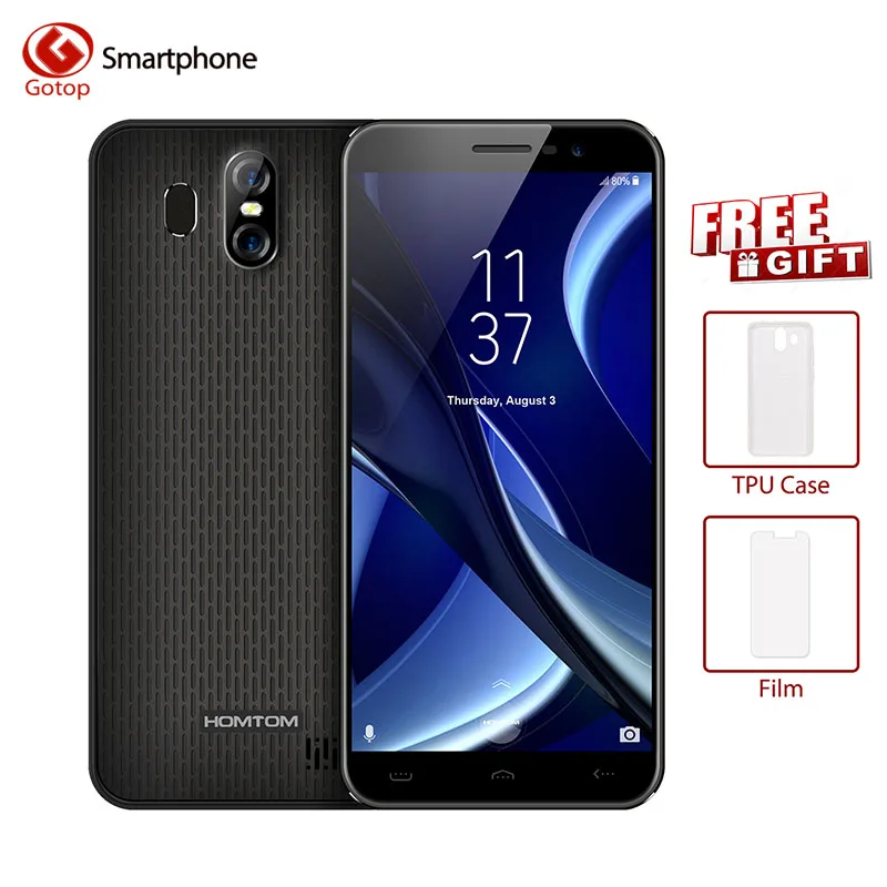 HOMTOM S16 5 дюймов 18:9 дисплей Android 7 0 смартфон 3000 мАч 2 Гб ОЗУ 16 ГБ MT6580 четырехъядерный 13