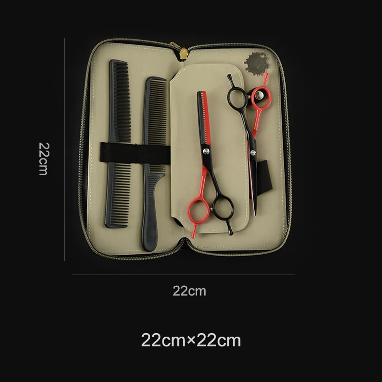 5.5in Left Hand Hair Scissors Double-tail Hairdressing Scissors Hair Salon Cutting Thinning Styling Tools Hairdressers Gift Case