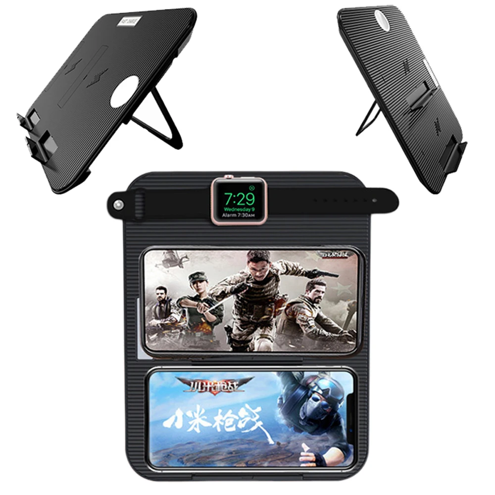 3 в 1 Быстрое беспроводное зарядное устройство QI для Apple Watch 2 3 4 5 IPhone X XR XS 11 Max 8 Plus samsung S8 S9 Note 9 usb Подставка для зарядки