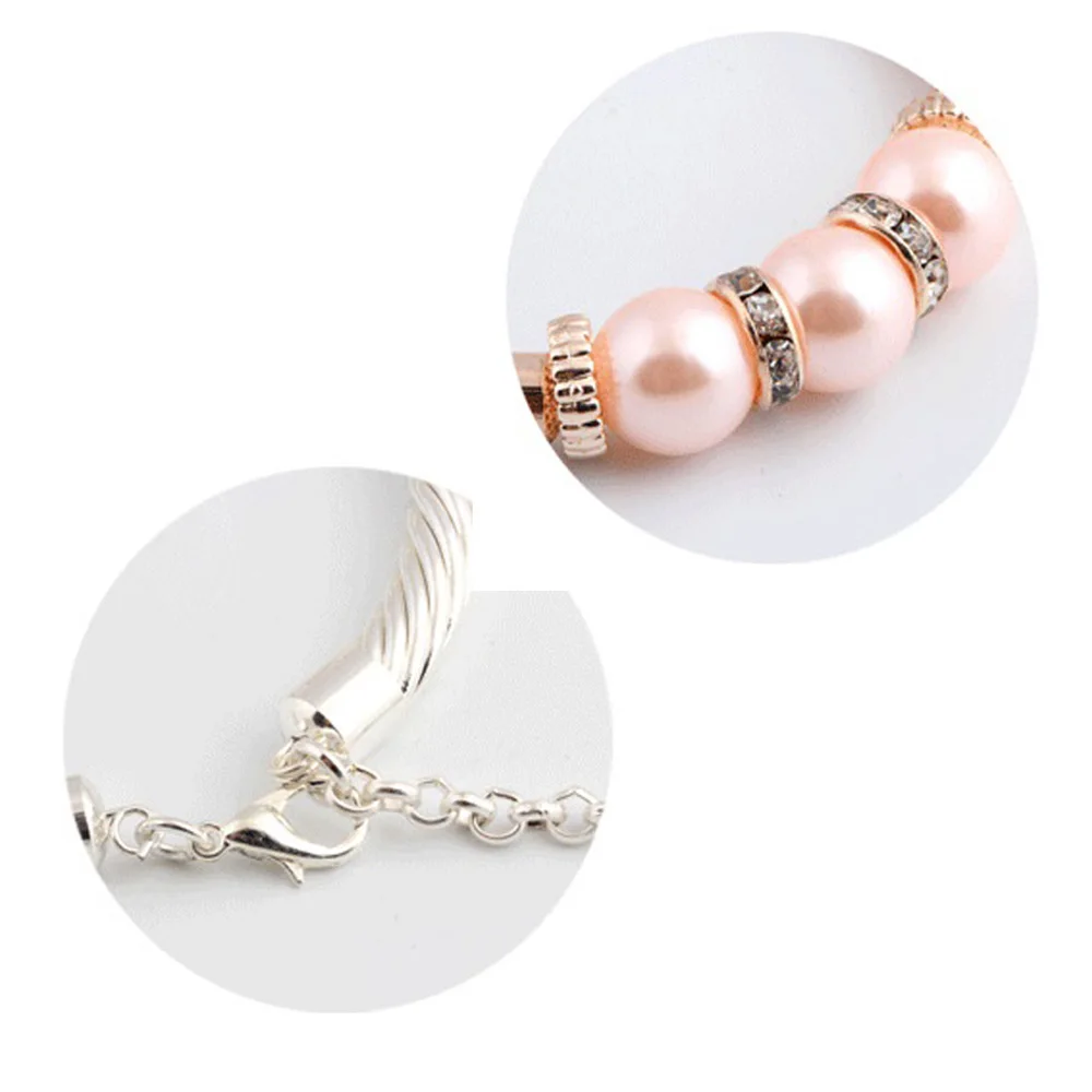 New Fashion Imitation Pearl Charm Viking Bracelets Three Color Bangles For Women Snake Arm Bracelet Love Bangle | Украшения и