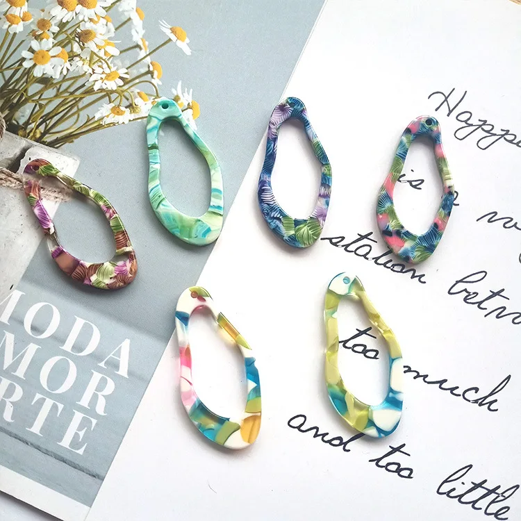 Оптовая продажа 40 шт./лот цветные геометрические акриловые бусины в форме капли