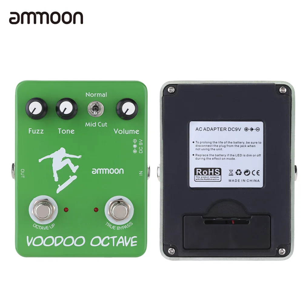 Ammoon AP-12 Вуду Октава гитарная педаль Фуз-эффект гитарной педали Bypass Запчасти и