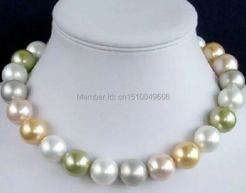 

FREE SHIPping>>stunning 12mm Luster sea shell pearl necklace 18"