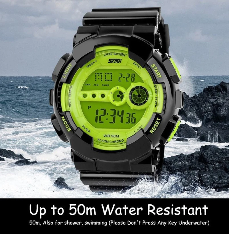 

Splendid Fashion Mens LED Digital Chronograph Waterproof Shock Sports Army Wrist watch Mens Top Brand Luxury Casual Watch smile