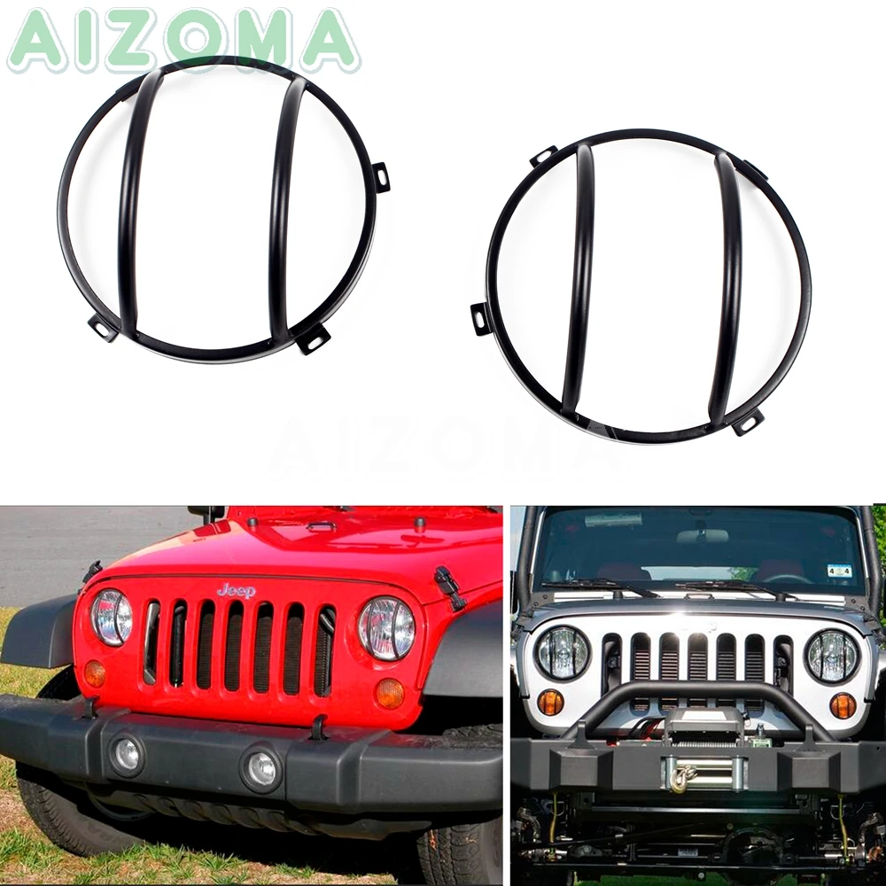 7 дюймов защита фар для Jeep Wrangler JK 2 двери и неограниченное количество 4 2007-2017