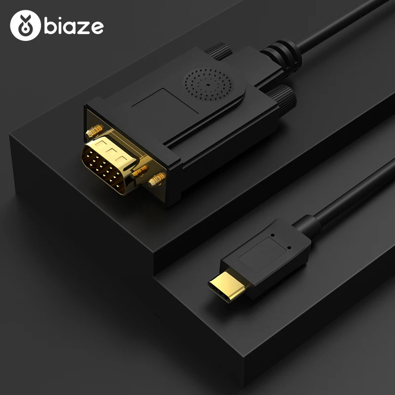 Biaze usb Тип C VGA кабель для Macbook Air Pro 2018 Thunderbolt 3 USB к Кабель адаптер samsung huawei Xiaomi