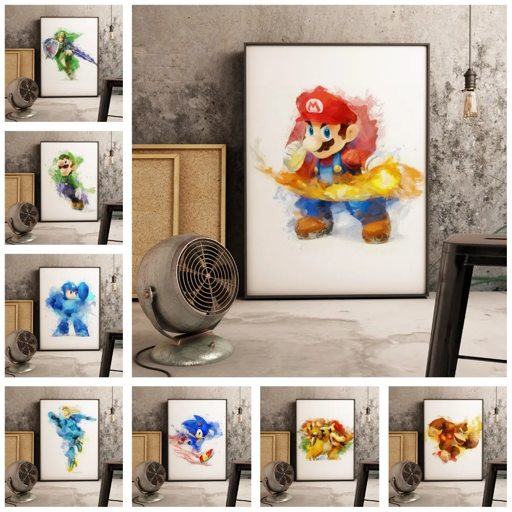 Легенда о Зельде Super Mario PS4 игра Северная настенная Картина на холсте мультфильм Арт Декор в северном стиле для детской комнаты, холст для живописи