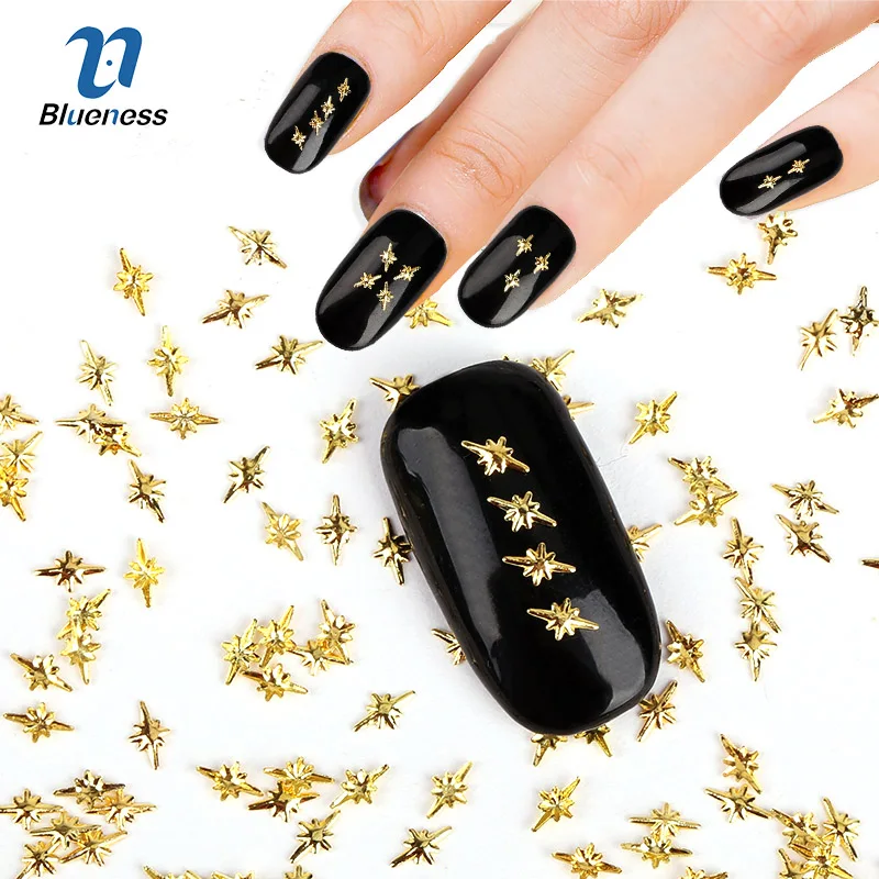 Charms DIY Adhesive Nail Art Decorations Supplies Gold Big Dipper Star Studs Design For Nails Manicure 3D Copper Accessory PJ599|nail art