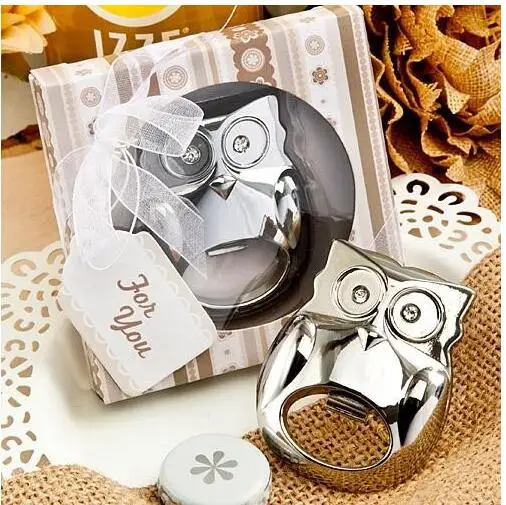 

100pcs/Lot+"Owl" Be Seeing You" Stainless-Steel Owl Bottle Opener Wedding&Bridal Shower Favors Party Souvenir+FREE SHIPPING