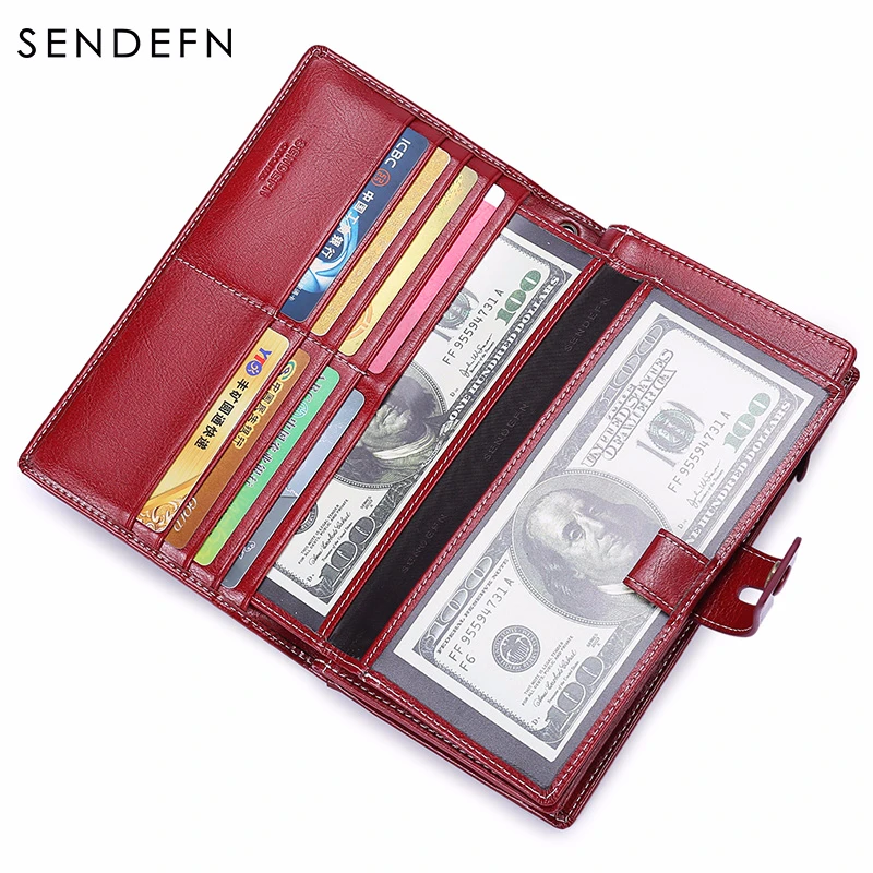 SENDEFN новый кошелек из спилка Женский держатель для паспорта монет съемный карт