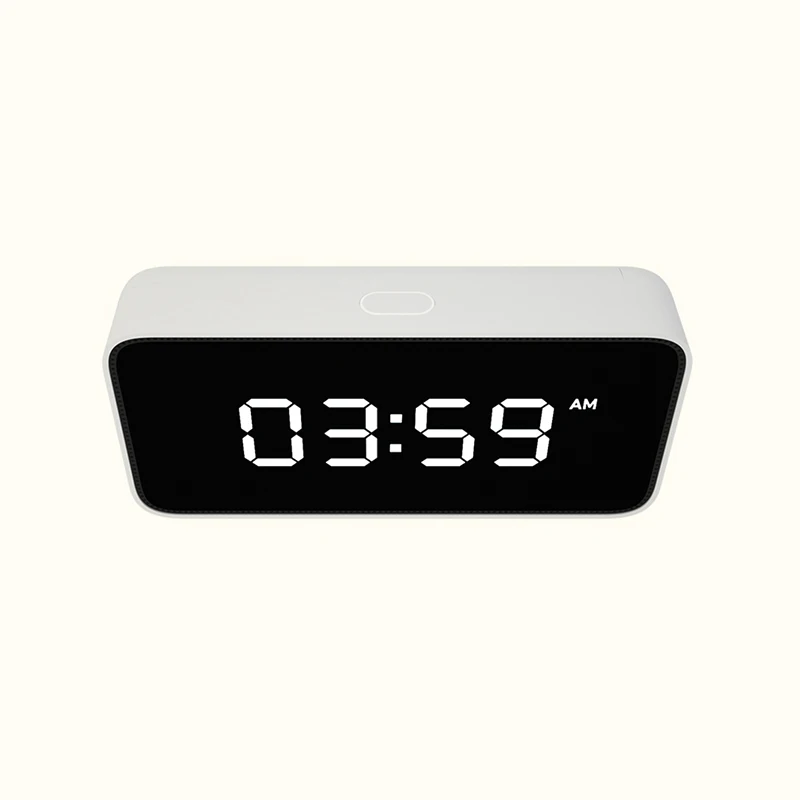 Original Xiaomi Xiaoai Smart AutomaticTime Calibration Mi Home App Alarm Clock Voice Broadcast ABS Table Dersktop Clocks | Электроника