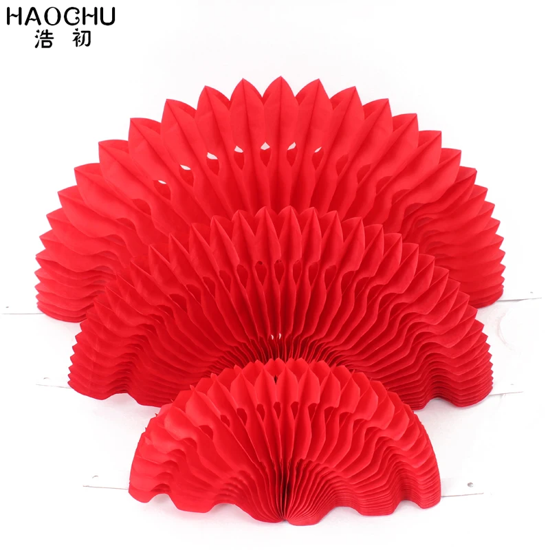 HAOCHU Разноцветные бумажные вееры для рукоделия 6 шт./лот круглые ажурные