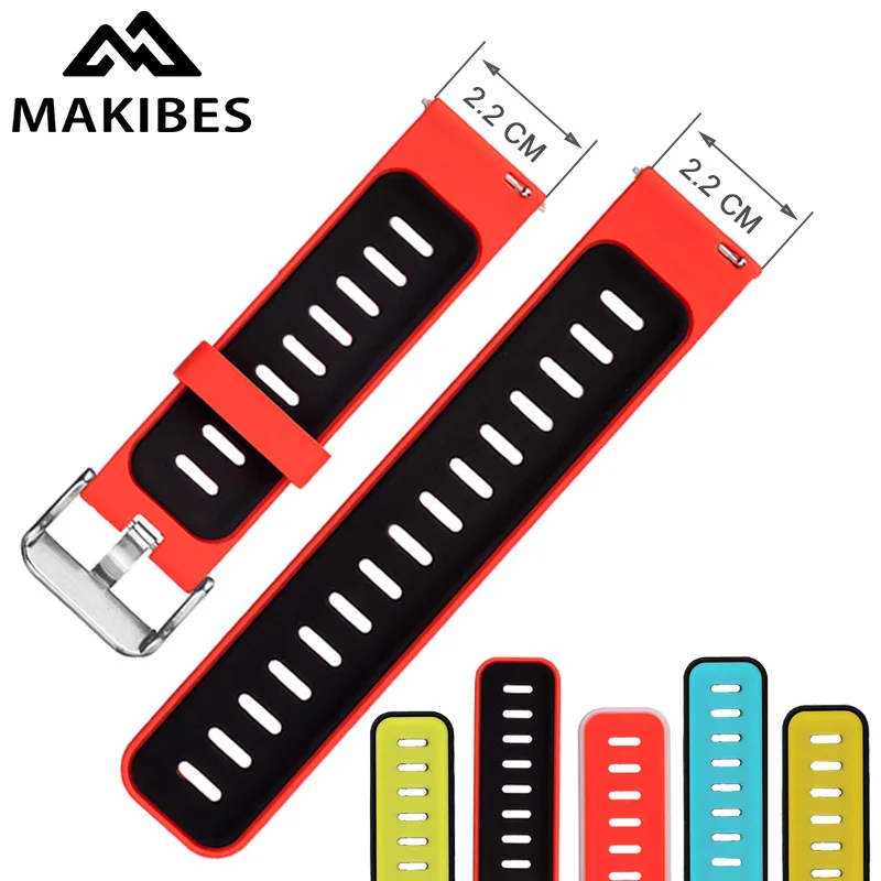 22 мм Универсальный силиконовый ремешок для часов двухцветный Amazfit pace samsung gear S3 EX18