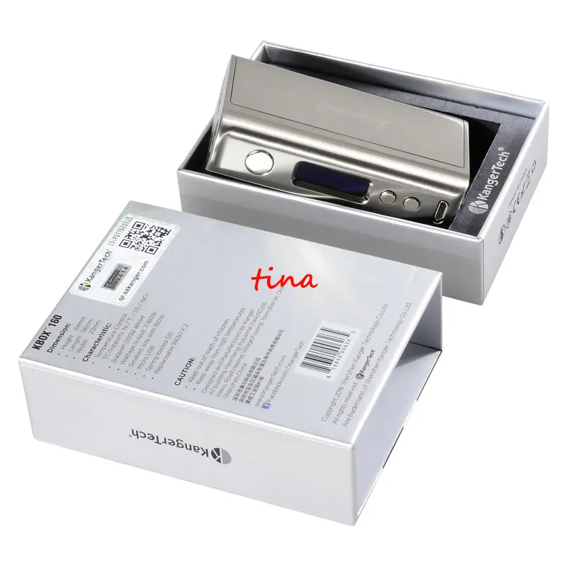 100% Original Kanger KBOX 160W TC VV/VW Box Mod Supports Ni/Ti/SS/NiCr Powered by Two 18650 Batteries for free shipping | Электроника