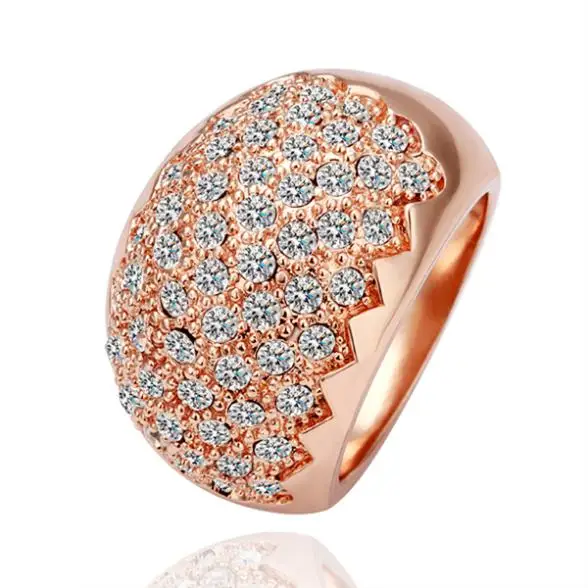 Classic Rhinestones Studded Finger Rings For Women Wedding 18k Gold Luxury Brand Hot | Украшения и аксессуары