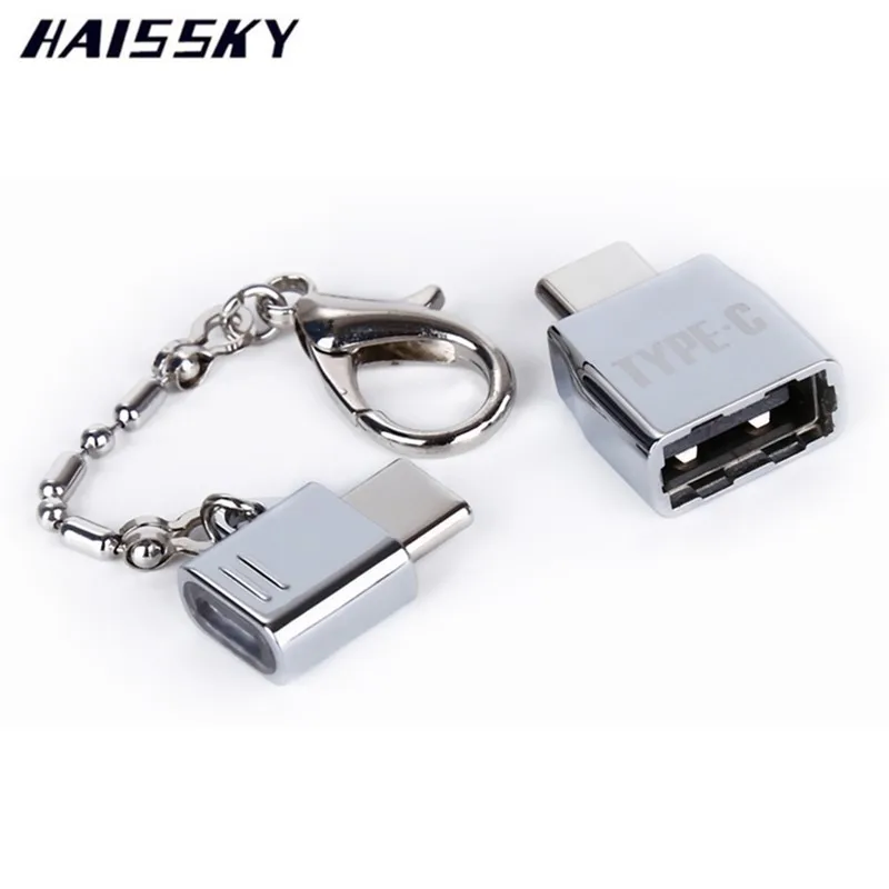 Металлическое зарядное устройство HAISSKY с USB портом типа C адаптер OTG Micro для