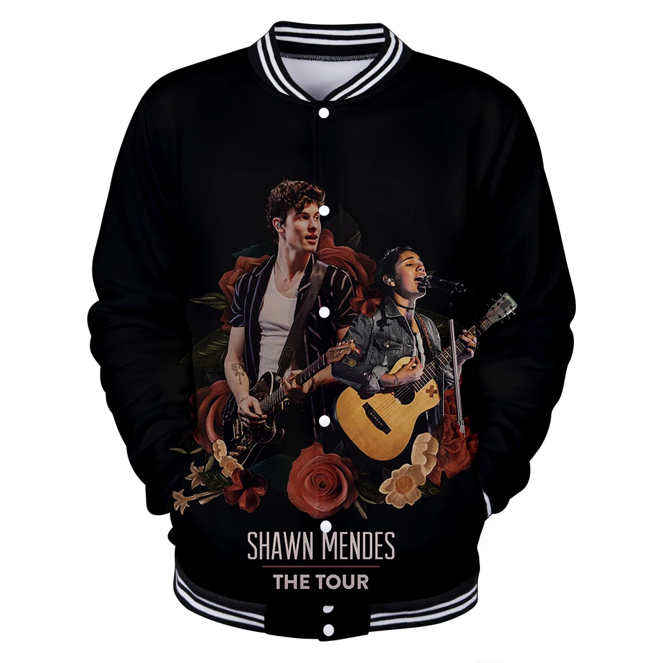 Шон Мендес Объёмный рисунок (3D принт) Повседневный тонкий бейсбольной куртке