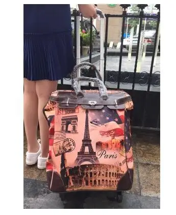refer to photo Брендовая женская сумка для багажа на колесиках, сумки для путешествий на колесиках, сумка для багажа на колесиках для женщин, чемодан на колесиках, сумки на колесиках - Цвет: refer to photo