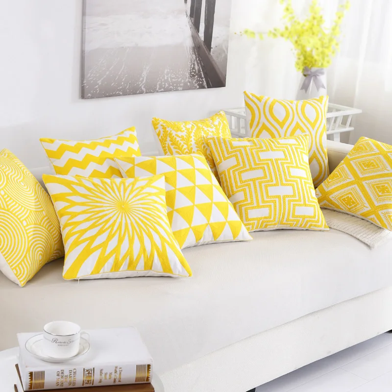 Flower Floral Plaid Stripe Cushion Cover 18x18inch Square 45cm Pillowcase Hotel Home Office Sofa Decor Car Seat Back Pillow Case | Дом и сад