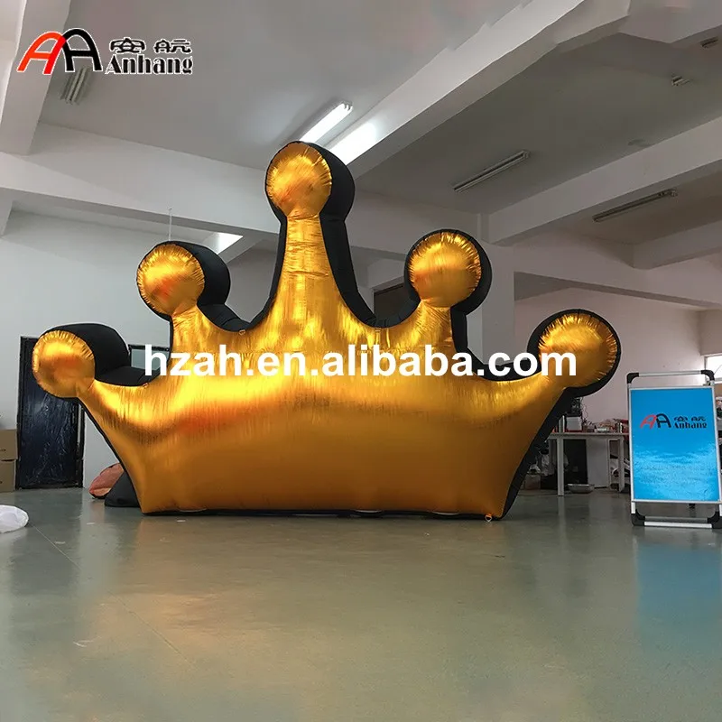 

customized big inflatable gold crown birthday