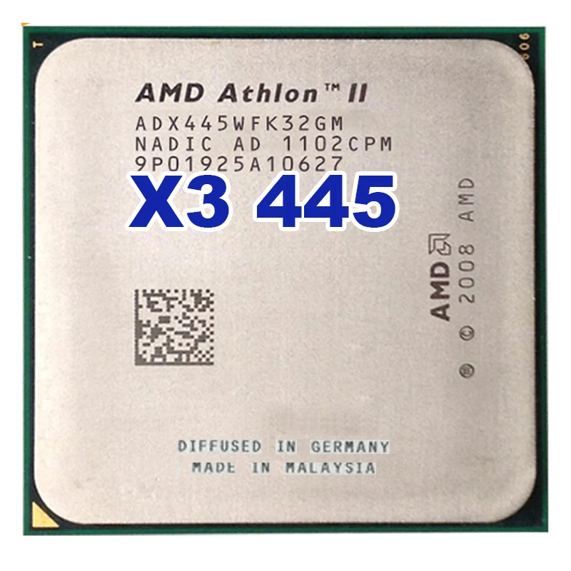 Процессор AMD Athlon II X3 445 3 1 ГГц трехъядерный сокет AM2 + AM3 настольный процессор