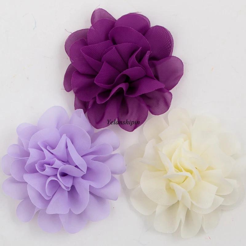 120 шт./лот 10 см 14 цветов заколка для волос пушистые шифоновые цветы для детей аксессуары для волос искусственные тканевые цветы для повязок н... от AliExpress RU&CIS NEW