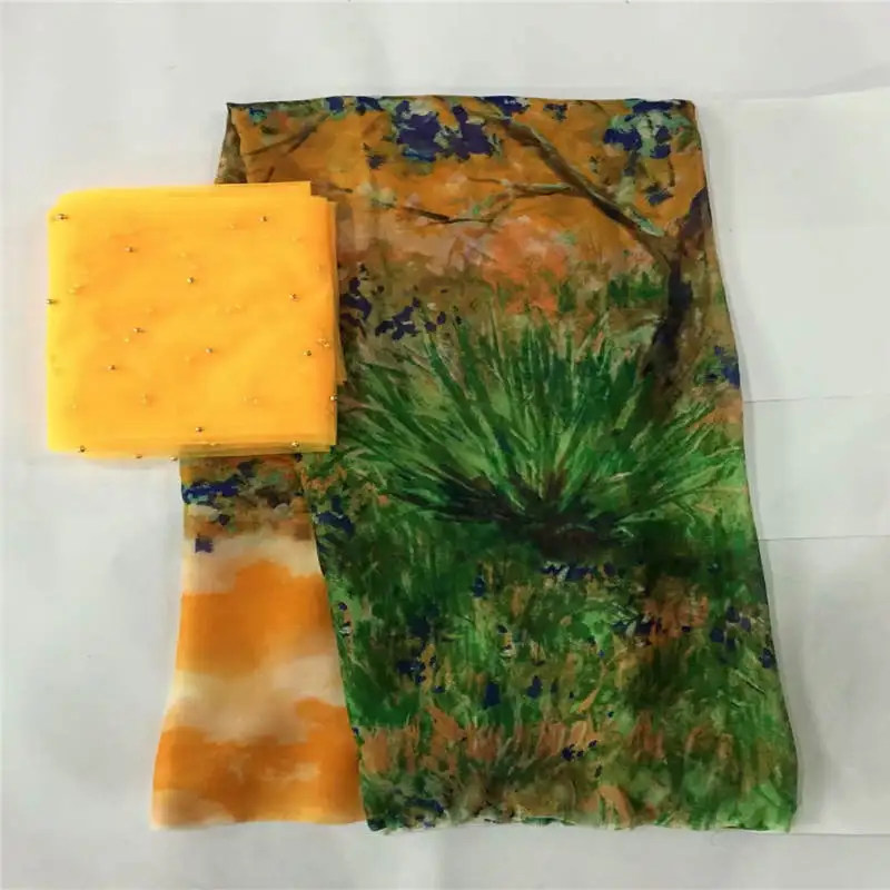 High quality African silk chiffon floral printed fabric for ladies dress soft and comfortable fabric! LXF4319 | Дом и сад