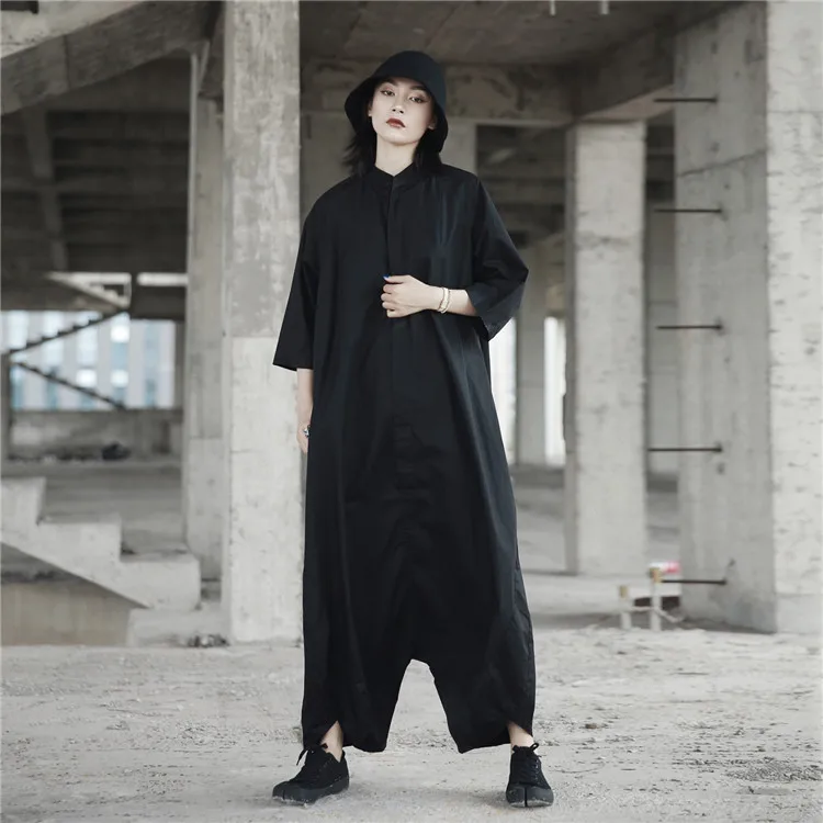Cakucool New Safari Overalls Women Loose Japanese Black Jumpsuits Batwing Casual Jumpsuit Clothing Siamese Plus size | Женская одежда