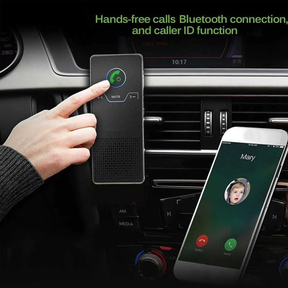 Беспроводной Bluetooth динамик громкой связи телефон MP3 автомобильный комплект солнцезащитный козырек клип-драйв