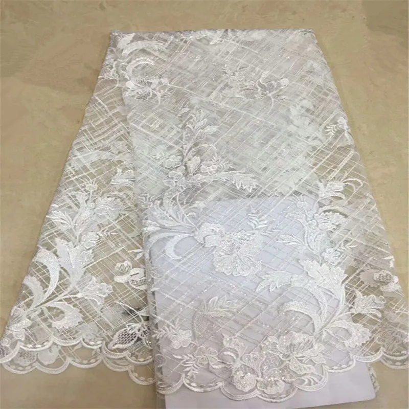 

High Quality African Tulle Net Lace Fabric With Sequins For Evening Dresses 2019 Latest Design Wholesale (5yard/lot) xc65-1536