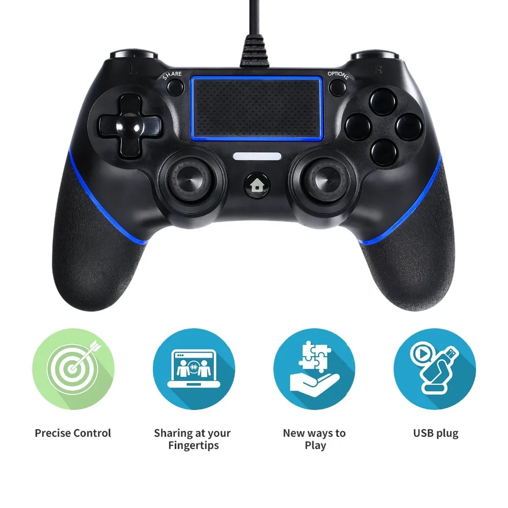 Контроллер PS4 проводной USB контроллер геймпада джойстик для Sony Playstation 4 Dualshock