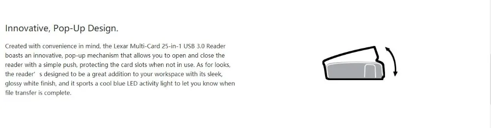Lexar 25 в 1 мульти смарт-кард-ридер USB 3,0 высокая скорость до 500 м/с компактная tf карта sd карта cf кард-ридер для камеры ноутбука