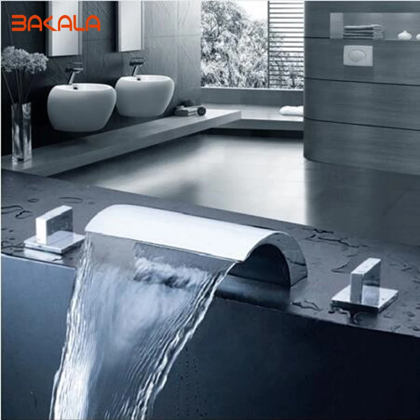 3 шт. хромированный смеситель для ванной комнаты Водопад|faucet fittings|tap wrenchfaucet mixer tap |