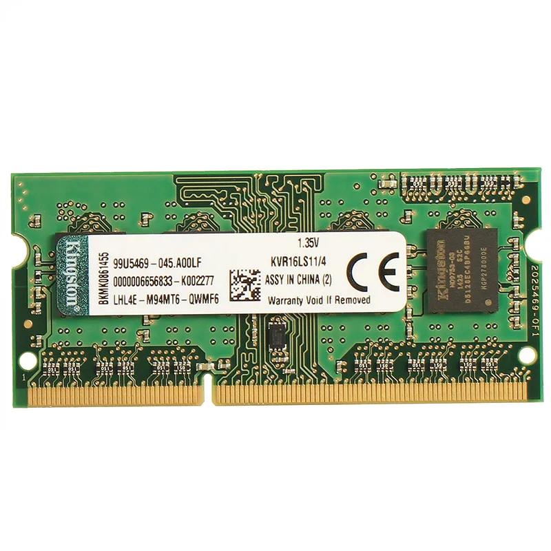 Kingston Рамс памяти ноутбука DDR3 1600 мГц 1 35 В 4 ГБ/8 ГБ | Компьютеры и офис