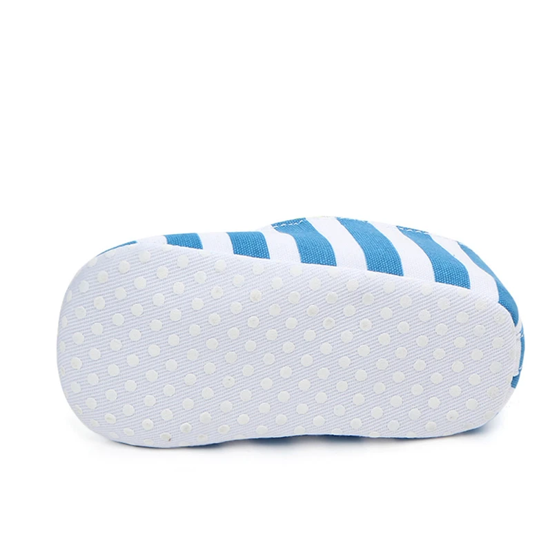 

Newborn Infant Baby Girls Striped Flower Applique Canvas Shoes First Walkers Casual Soft Sole Anti-Slip Toddler shoe 3-12M A20